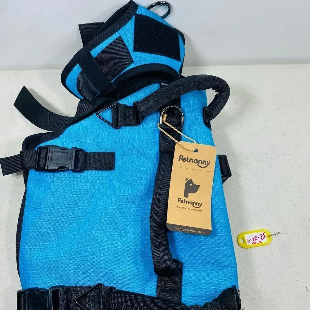 Petnanny Dog Lift Harmess Pet Nanny Shoreline Blue Sz Large